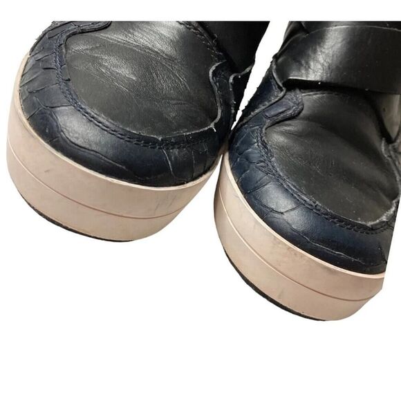 Michalsky For Kennel Schmenger Luxury Leather Blue High Sneakers RARE US M5.5/W7 - Picture 7 of 10